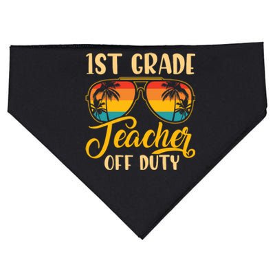 Vintage 1st Grade Teacher Off Duty Last Day Of School Summer USA-Made Doggie Bandana