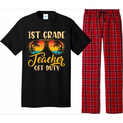 Vintage 1st Grade Teacher Off Duty Last Day Of School Summer Pajama Set