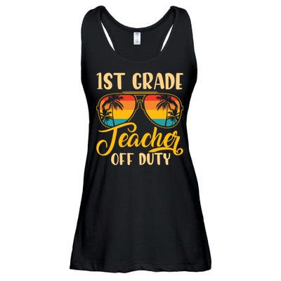 Vintage 1st Grade Teacher Off Duty Last Day Of School Summer Ladies Essential Flowy Tank