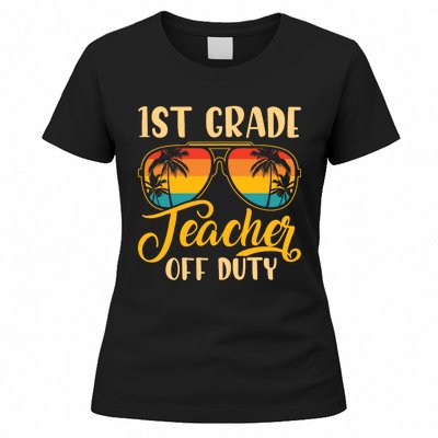 Vintage 1st Grade Teacher Off Duty Last Day Of School Summer Women's T-Shirt