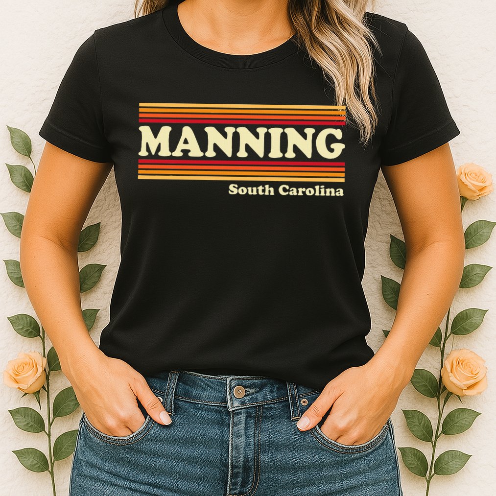 Vintage 1980s Graphic Style Manning South Carolina Womens T-Shirt