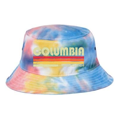 Vintage 1980s Graphic Style Columbia Tennessee Tie Dye Newport Bucket Hat