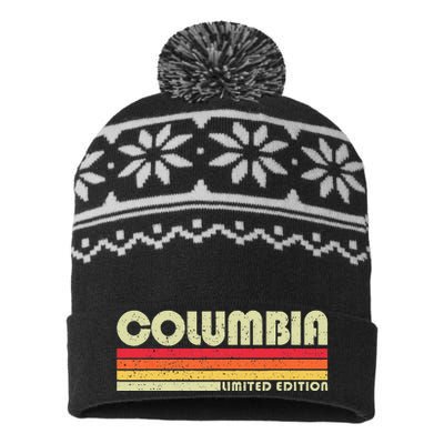 Vintage 1980s Graphic Style Columbia Tennessee USA-Made Snowflake Beanie