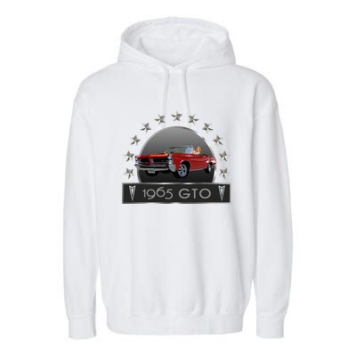 VINTAGE 1965 GTO CONVERTIBLE CLASSIC AMERICAN MUSCLE CARS Garment-Dyed Fleece Hoodie