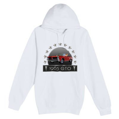 VINTAGE 1965 GTO CONVERTIBLE CLASSIC AMERICAN MUSCLE CARS Premium Pullover Hoodie