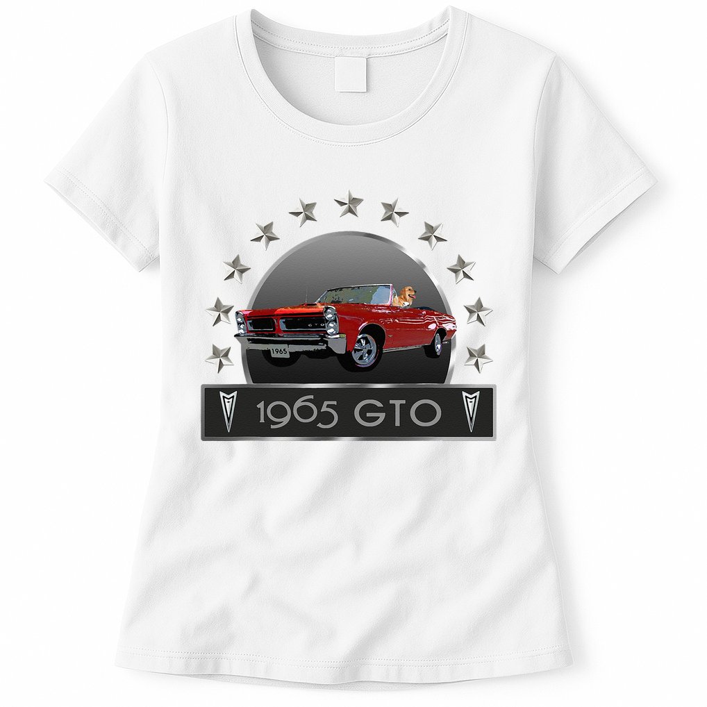 VINTAGE 1965 GTO CONVERTIBLE CLASSIC AMERICAN MUSCLE CARS Womens T-Shirt