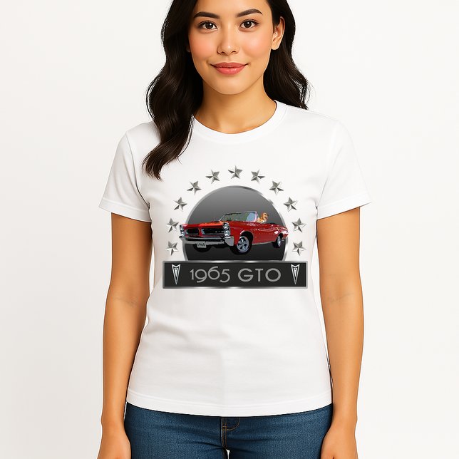 VINTAGE 1965 GTO CONVERTIBLE CLASSIC AMERICAN MUSCLE CARS Womens T-Shirt