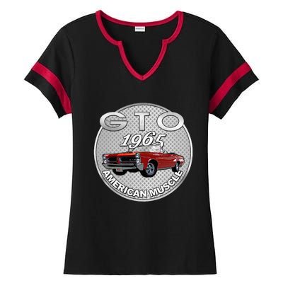 Vintage 1965 Gto Convertible Classic American Muscle Cars Ladies Halftime Notch Neck Tee