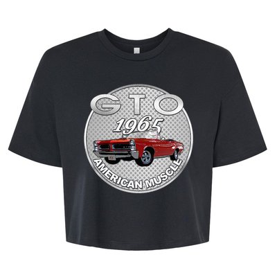 Vintage 1965 Gto Convertible Classic American Muscle Cars Bella+Canvas Jersey Crop Tee