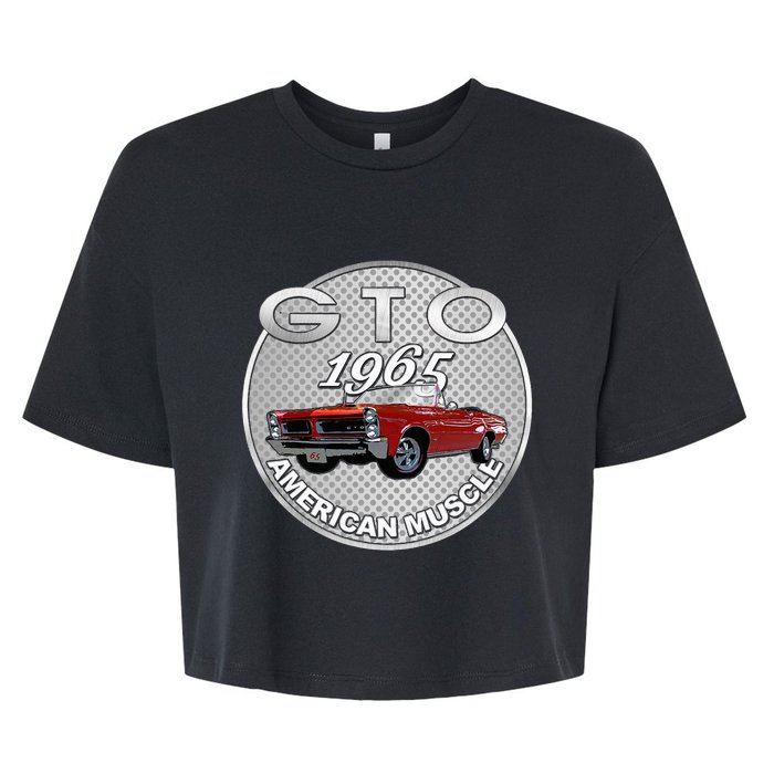 Vintage 1965 Gto Convertible Classic American Muscle Cars Bella+Canvas Jersey Crop Tee