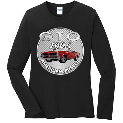 Vintage 1965 Gto Convertible Classic American Muscle Cars Ladies Long Sleeve Shirt