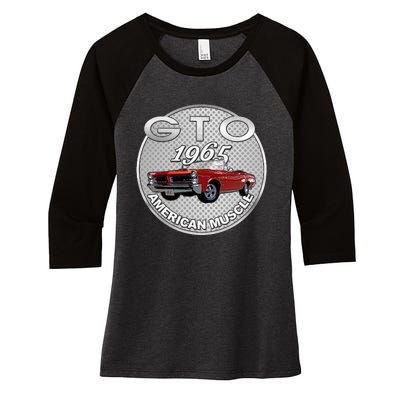 Vintage 1965 Gto Convertible Classic American Muscle Cars Women's Tri-Blend 3/4-Sleeve Raglan Shirt