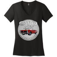 Vintage 1965 Gto Convertible Classic American Muscle Cars Women's V-Neck T-Shirt