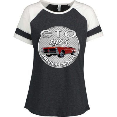 Vintage 1965 Gto Convertible Classic American Muscle Cars Enza Ladies Jersey Colorblock Tee