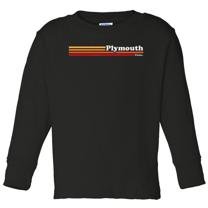 Vintage 1980s Graphic Style Plymouth Connecticut Toddler Long Sleeve Shirt