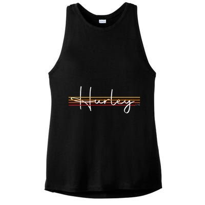 Vintage 1980s Graphic Style Hurley Virginia VA Retro 80s  Ladies PosiCharge Tri-Blend Wicking Tank