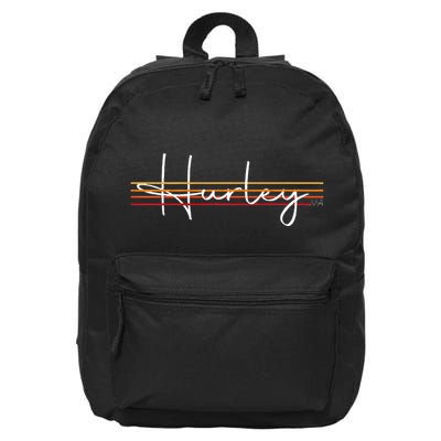 Vintage 1980s Graphic Style Hurley Virginia VA Retro 80s  16 in Basic Backpack