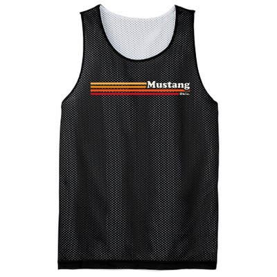 Vintage 1980s Graphic Style Mustang Oklahoma Mesh Reversible Basketball Jersey Tank