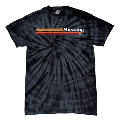 Vintage 1980s Graphic Style Mustang Oklahoma Tie-Dye T-Shirt