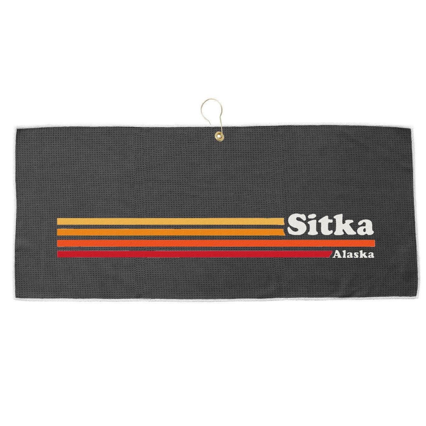 Vintage 1980s Graphic Style Sitka Alaska Large Microfiber Waffle Golf Towel