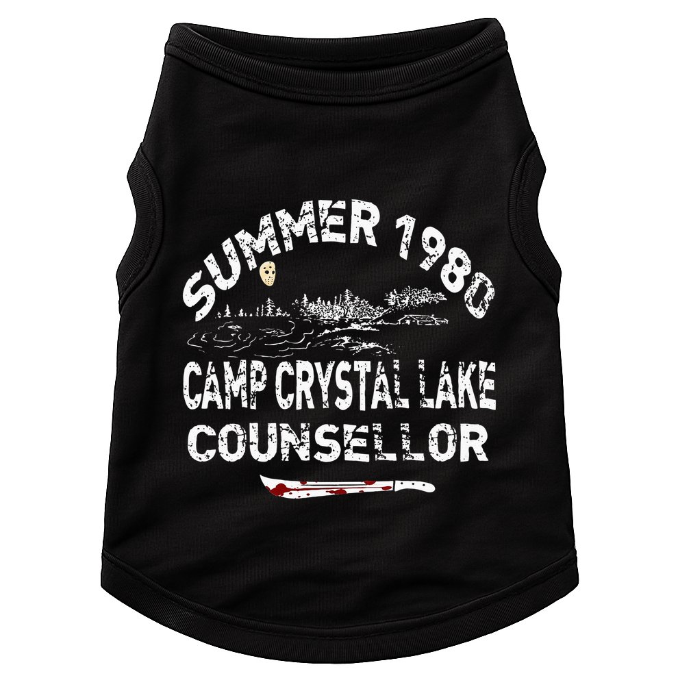 Vintage 1980s Horror Movies Fan CW Crystal Lake Slasher Film Doggie Tank