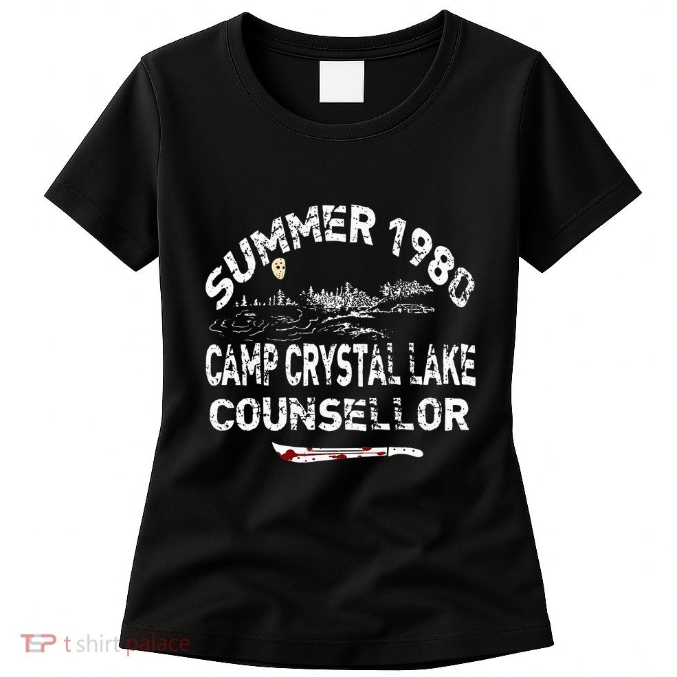 Vintage 1980s Horror Movies Fan CW Crystal Lake Slasher Film Womens T-Shirt
