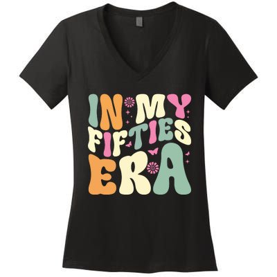 Vintage 1974 In My Fifties Era 50th Birthday Women's V-Neck T-Shirt