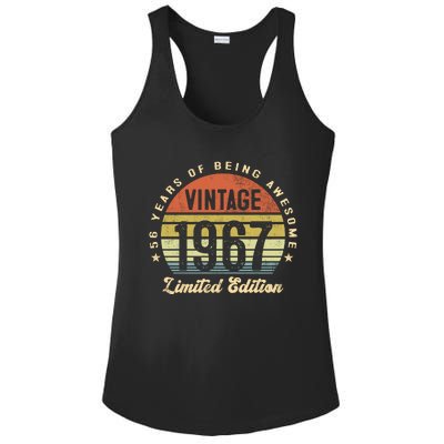 Vintage 1967 Limited Edition Birthday 56th Dad Birthday Grandpa Birthday Ladies PosiCharge Competitor Racerback Tank