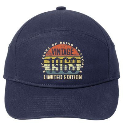 Vintage 1963 Limited Edition 60 Year Old Gifts 60th Birthday 7-Panel Snapback Hat