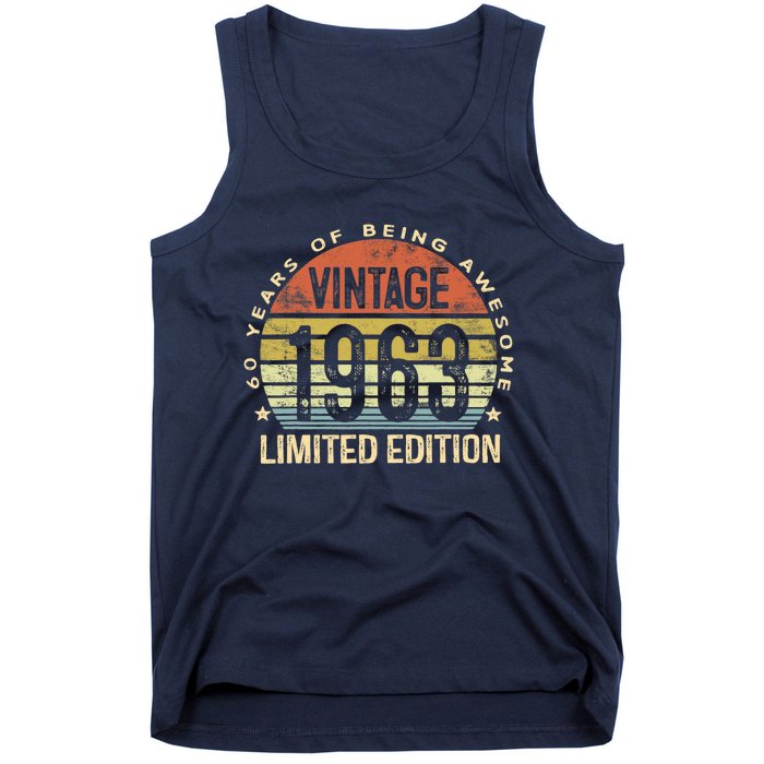 Vintage 1963 Limited Edition 60 Year Old Gifts 60th Birthday Tank Top