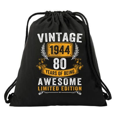 Vintage 1944 Limited Edition 80 Year Old 80th Birthday Drawstring Bag