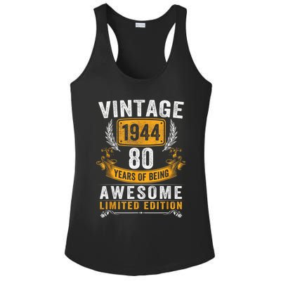 Vintage 1944 Limited Edition 80 Year Old 80th Birthday Ladies PosiCharge Competitor Racerback Tank