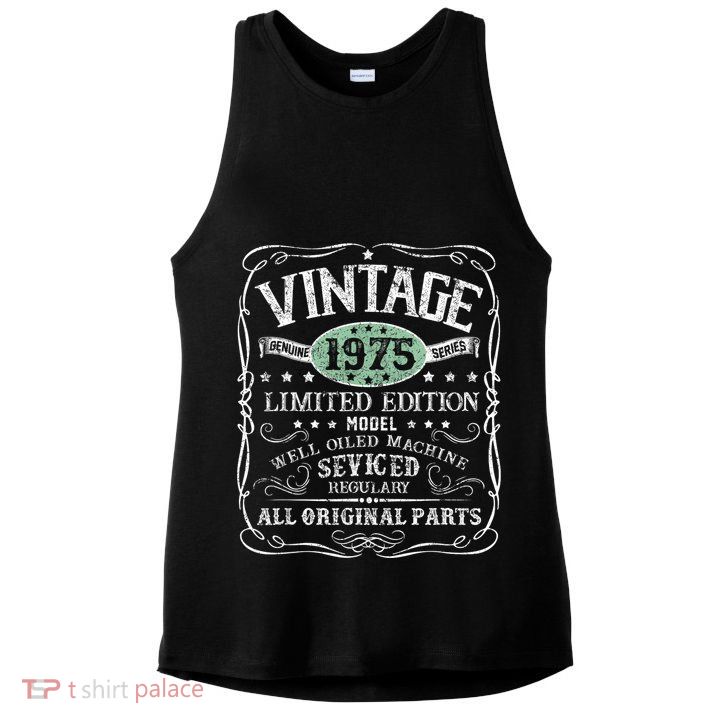 Vintage 1975 Limited Edition 50 Years Old 50th Birthday Ladies PosiCharge Tri-Blend Wicking Tank