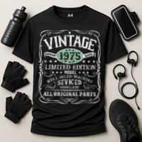 Vintage 1975 Limited Edition 50 Years Old 50th Birthday Performance Shirt