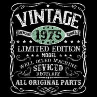 Vintage 1975 Limited Edition 50 Years Old 50th Birthday Performance Shirt