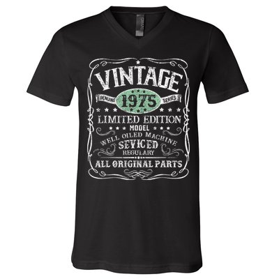Vintage 1975 Limited Edition 50 Years Old 50th Birthday V-Neck T-Shirt