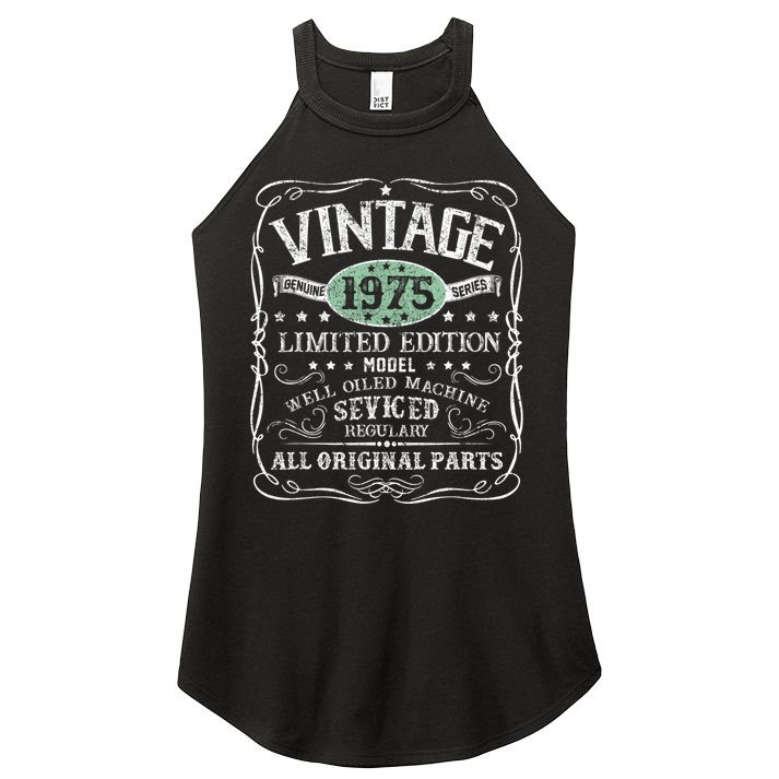 Vintage 1975 Limited Edition 50 Years Old 50th Birthday Women's Perfect Tri Rocker Tank