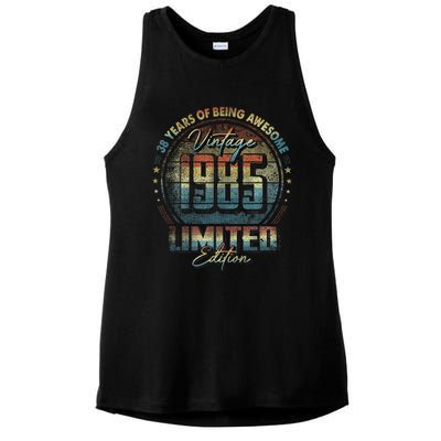 Vintage 1985 Limited Edition 38 Year Old 38th Birthday Ladies PosiCharge Tri-Blend Wicking Tank