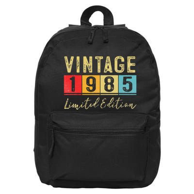 Vintage 1985 Limited Edition Made In 1985 38th Birthday Gift 16 in Basic Backpack