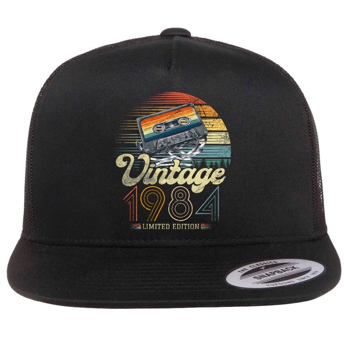 Vintage 1984 Limited Edition Vintage Birthday Gift Idea Flat Bill Trucker Hat