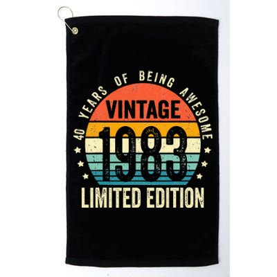 Vintage 1983 Limited Edition 40 Year Old Gifts 40th Birthday Platinum Collection Golf Towel