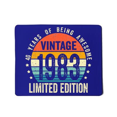 Vintage 1983 Limited Edition 40 Year Old Gifts 40th Birthday Mousepad