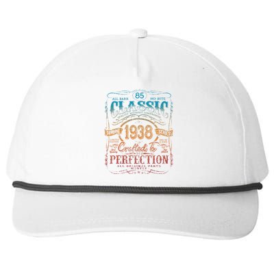 Vintage 1938 Limited Edition 85 Year Old 85th Birthday Cute Snapback Five-Panel Rope Hat