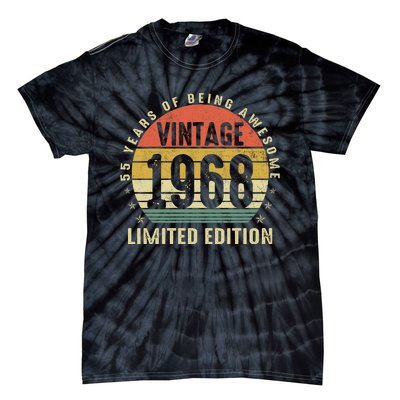 Vintage 1968 Limited Edition 55 Year Old Gifts 55th Birthday Tie-Dye T-Shirt