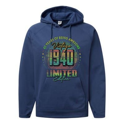 Vintage 1940 Limited Edition 83 Year Old 83rd Birthday Performance Fleece Hoodie