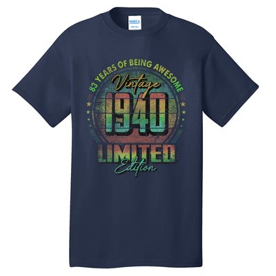 Vintage 1940 Limited Edition 83 Year Old 83rd Birthday Tall T-Shirt