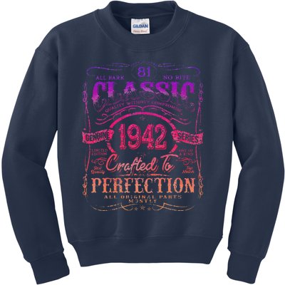 Vintage 1942 Limited Edition 81 Year Old 81st Birthday Cute Kids Sweatshirt