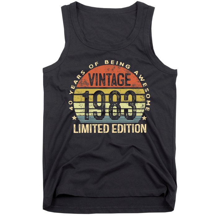 Vintage 1983 Limited Edition 40 Year Old Gifts 40th Birthday Tank Top