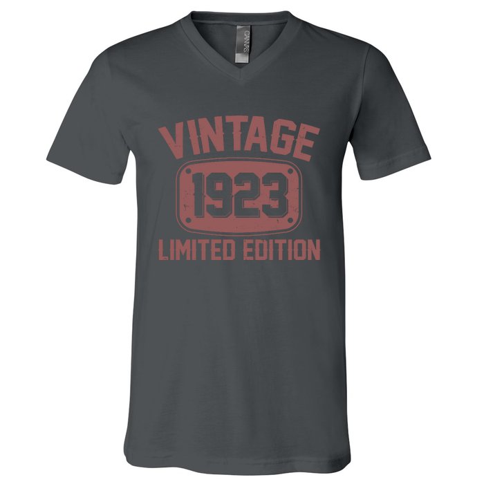 Vintage 1923 Limited Edition 100th Birthday V-Neck T-Shirt