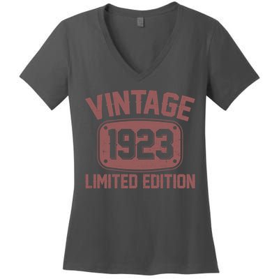 Vintage 1923 Limited Edition 100th Birthday Women's V-Neck T-Shirt